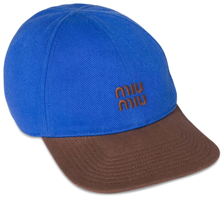 Miu Miu Drill Washed Bicolore Hat AzzurroCacao