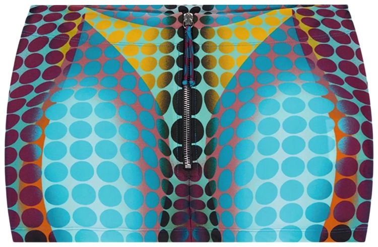 Jean Paul Gaultier Re Edition Mini Skirt With Center Front Zip Closing BluePurpleYellow