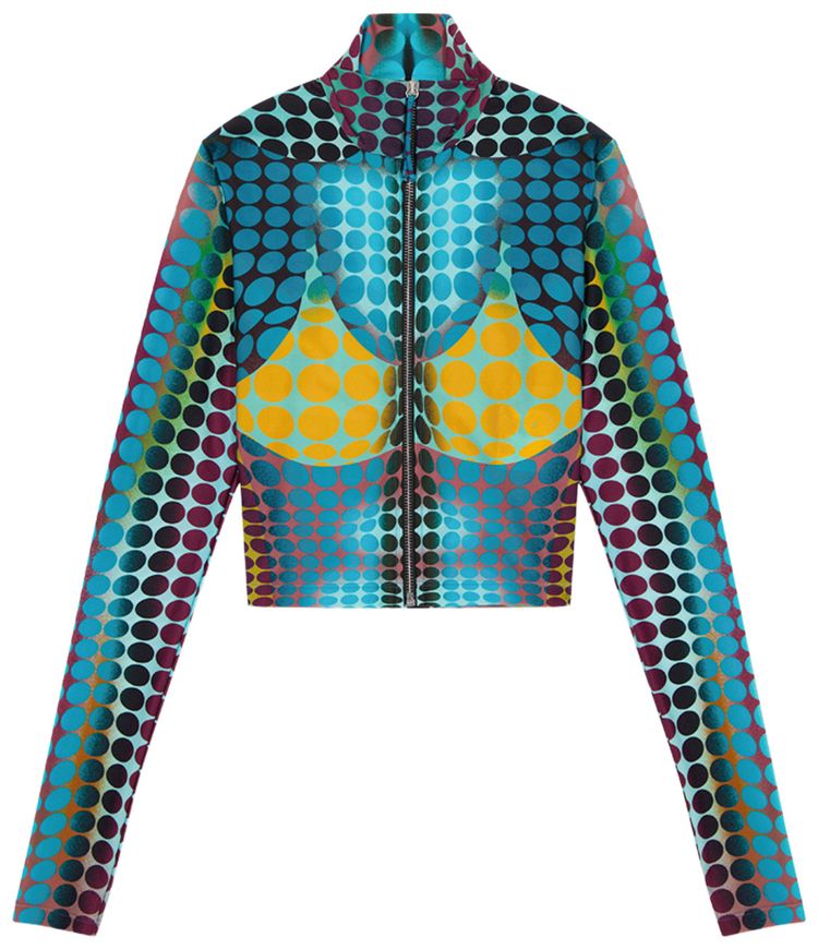 Jean Paul Gaultier Re Edition High Neck Long Sleeve Top BluePurpleYellow