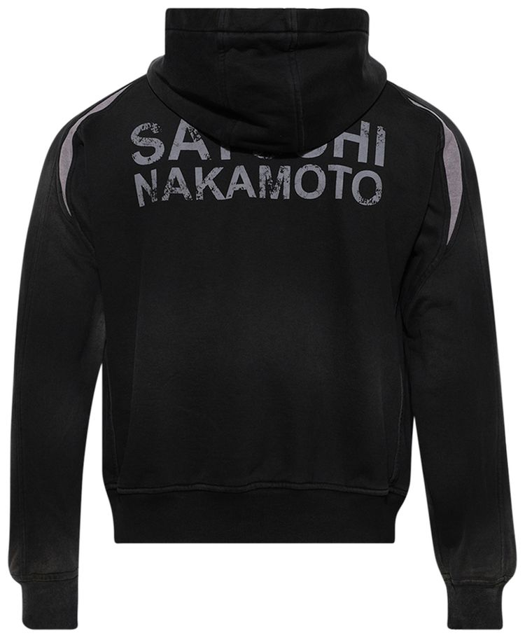 Satoshi Nakamoto Tech Zip Up Hoodie Washed Black