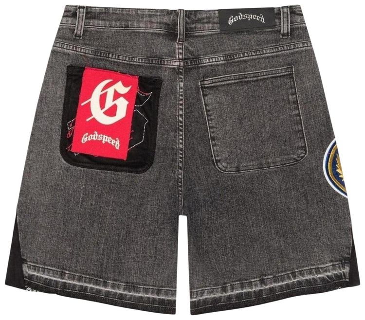 Godspeed Patchwork Denim Shorts V2 Grey