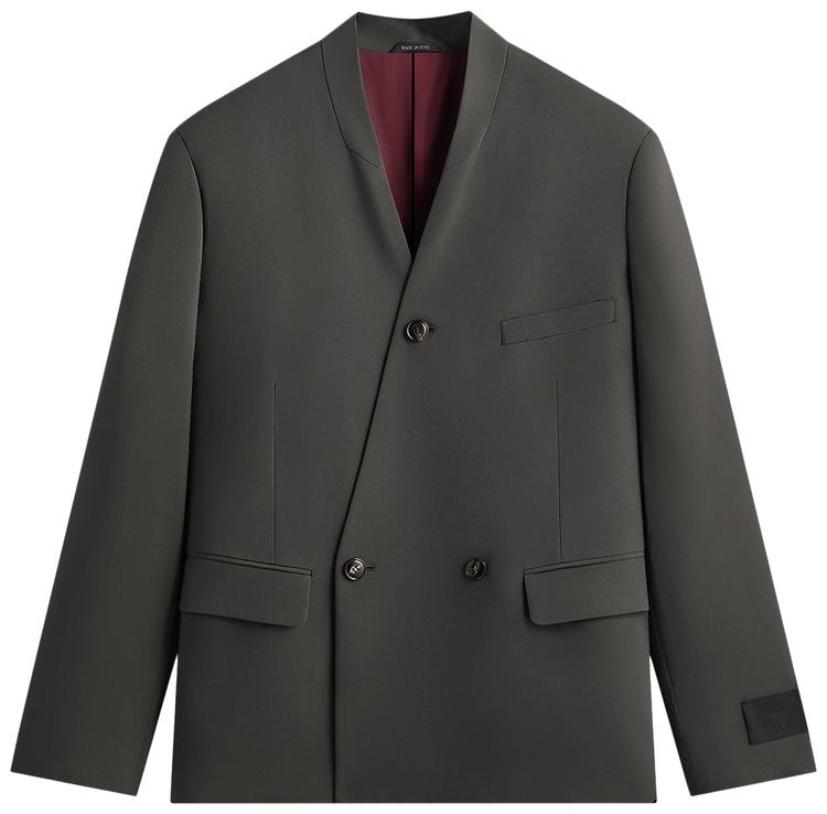 Kith Giorgio Armani  Kin Milano Crepe Collarless Jacket Dark Ash