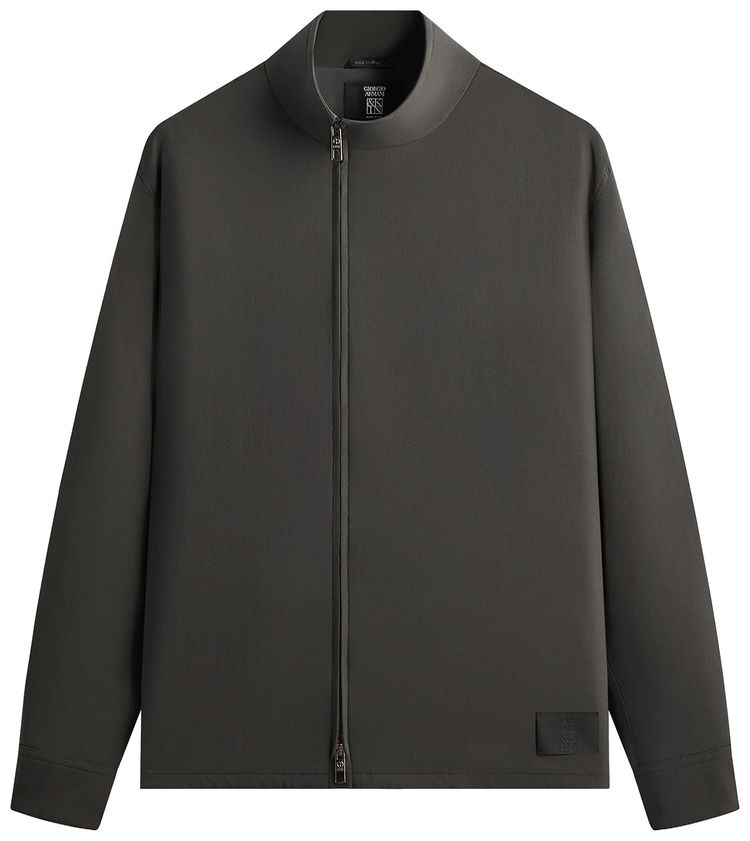 Kith Giorgio Armani  Kin Asymmetrical Zip Front Shirt Dark Ash