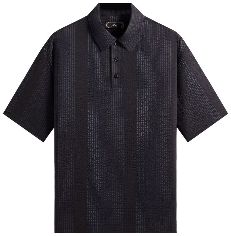 Kith Seersucker Harway Polo   Nocturnal Sandrift