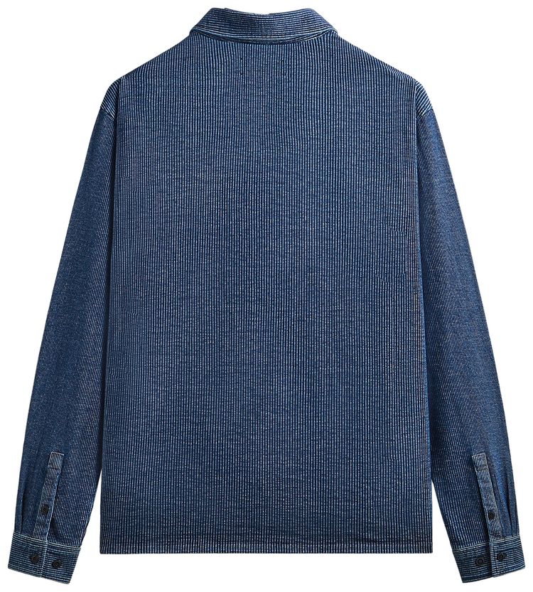 Kith Railroad Stripe Indigo Boxy Collar Overshirt Dark Indigo