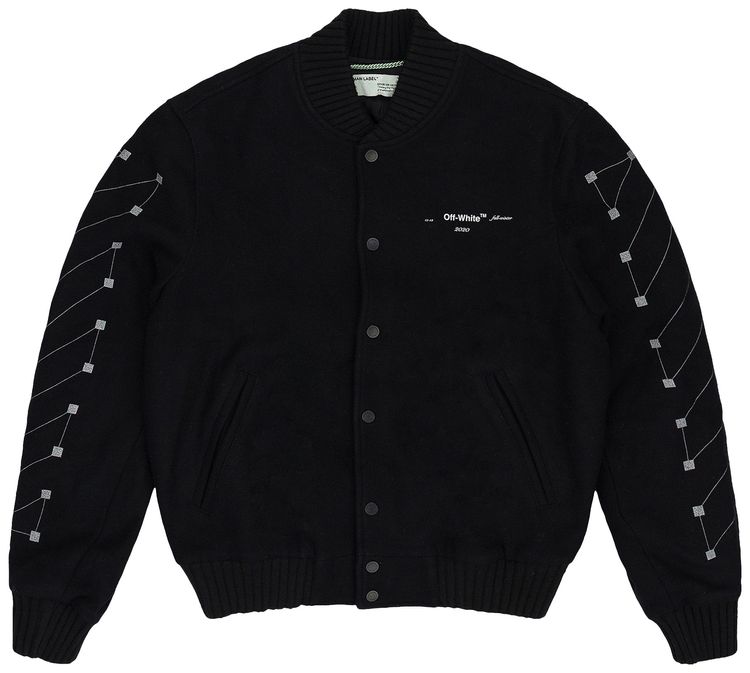 Off White Arrows Varsity Jacket Black