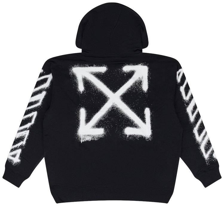 Off White Spray Can Arrow Skate Hoodie Black
