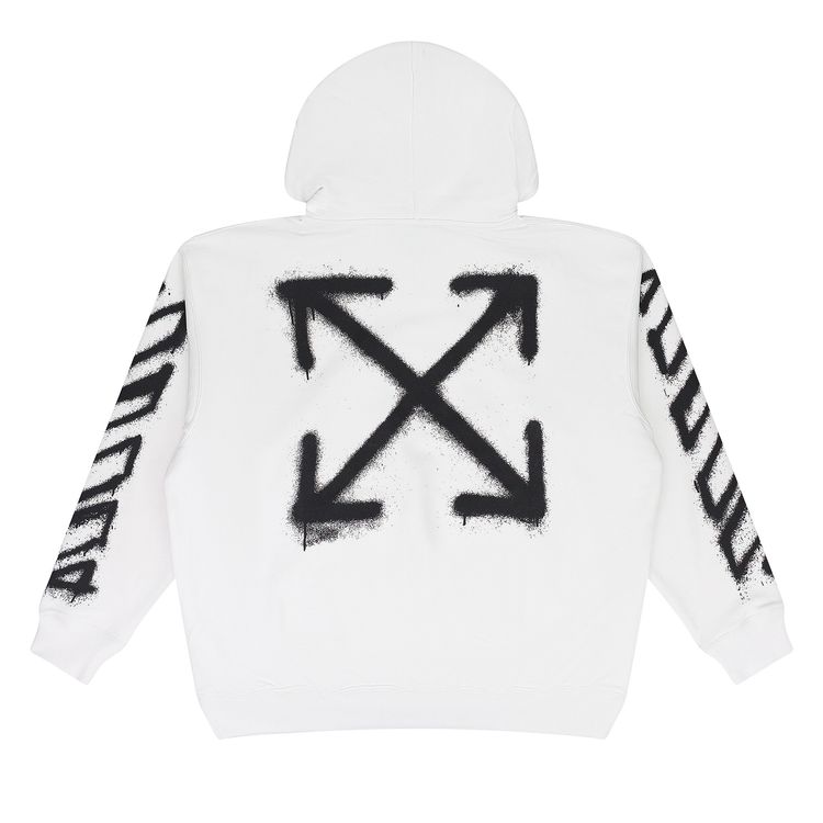 Off White Spray Can Arrow Hoodie White