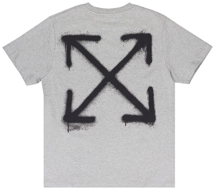 Off White Spray Can Arrow Slim T Shirt Grey