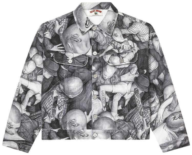 Vale Forever x  X Dan Witz Moshpit Trucker Jacket White