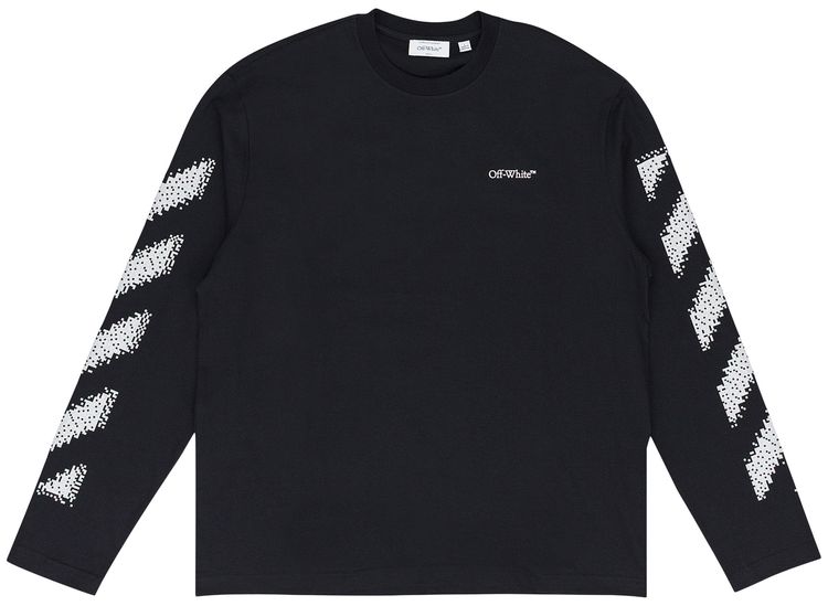Off White Pixel Diagonal Skate Long Sleeve Tee Black