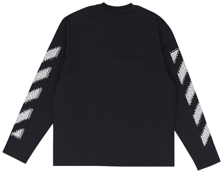 Off White Pixel Diagonal Skate Long Sleeve Tee Black