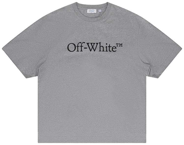 Off White Big Bookish Skate T Shirt Grey