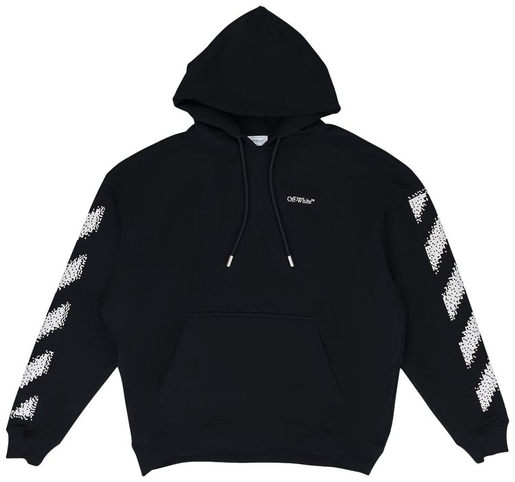 Off White Pixel Diagonal Skate Hoodie Black