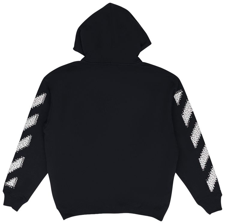Off White Pixel Diagonal Skate Hoodie Black