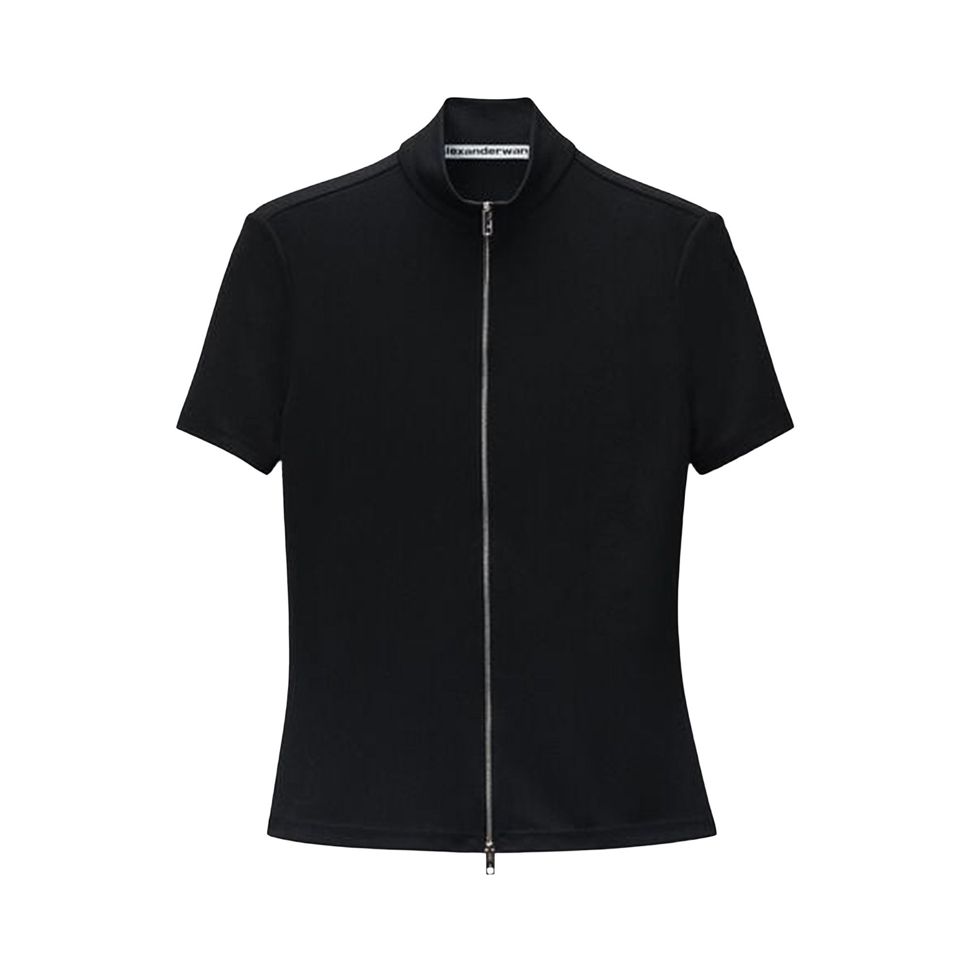 Buy Alexander Wang Mock Neck Short-Sleeve Rashguard Top 'Black