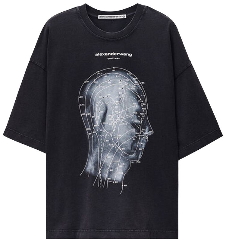 Alexander Wang Eastern Medicine Graphic Short Sleeve Tee Washed Black