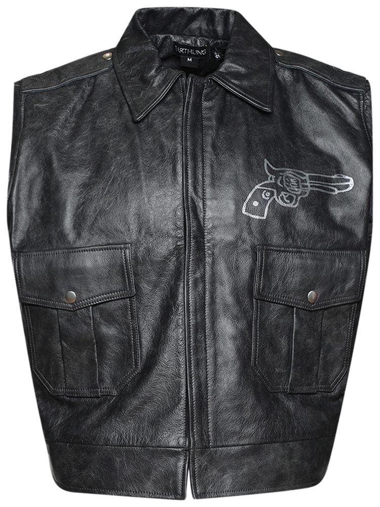 Earthling VIP Rage Leather Vest Black