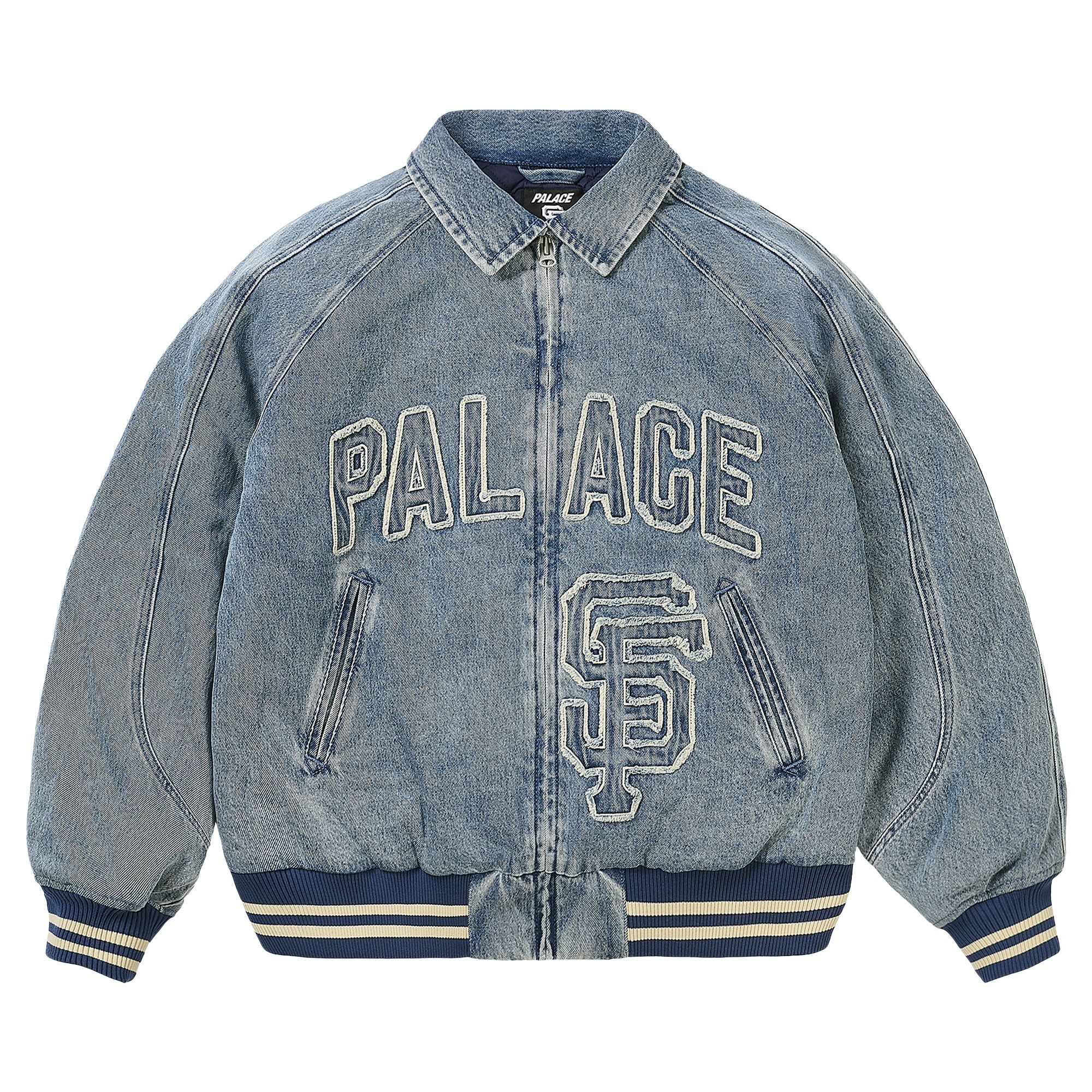 Buy Palace x San Francisco Giants Denim Varsity Jacket 'Stone Wash