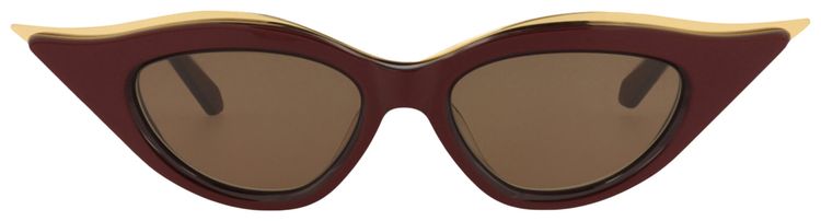 Valentino Cat Eye Frame AcetateTitanium Sunglasses BordeauxBrown