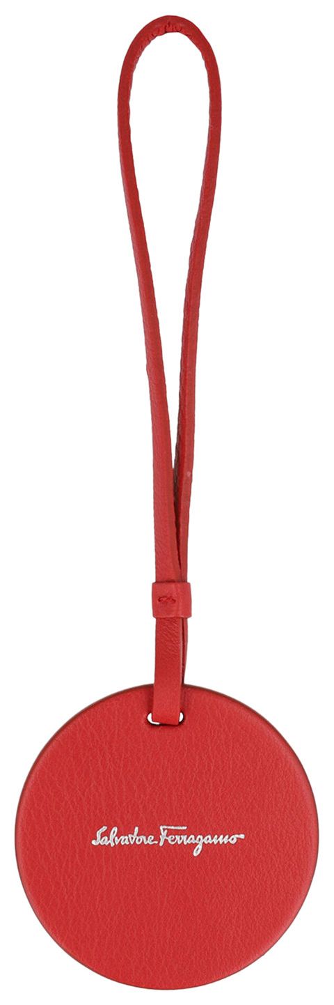 Ferragamo Embossed Palazzo Spini Feroni Leather Charm Red