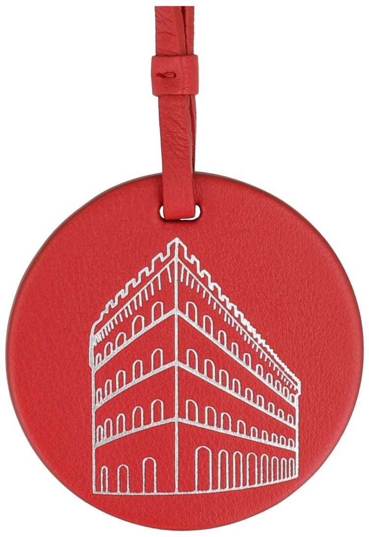 Ferragamo Embossed Palazzo Spini Feroni Leather Charm Red