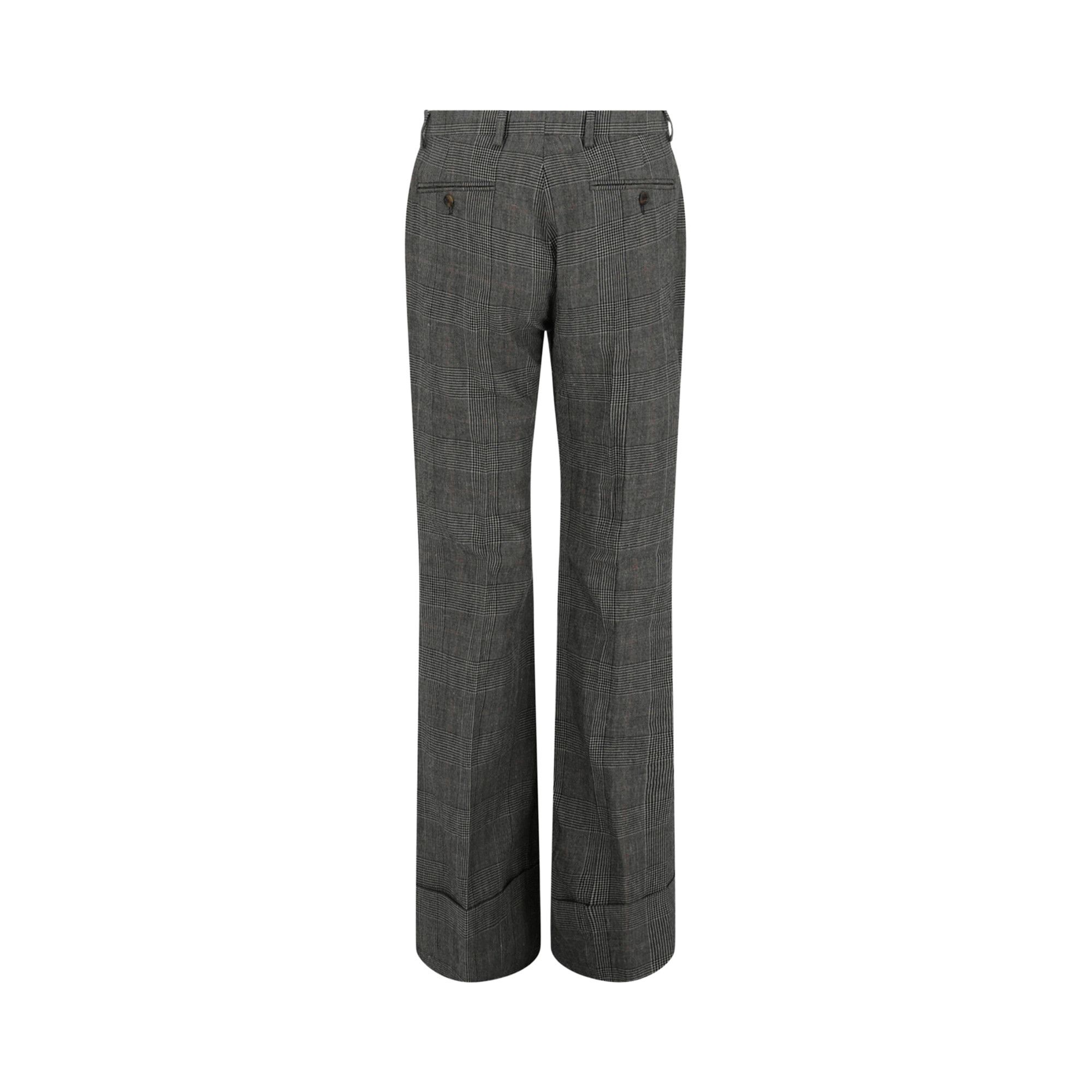 Buy Gucci Plaid Flared-Leg Trousers 'Grey/Beige' - 694444 ZAILY
