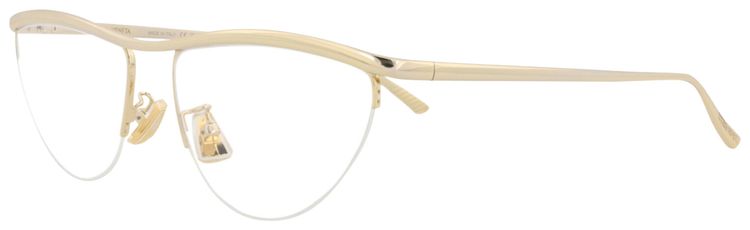 Bottega Veneta Cat Eye Frame Metal Optical Frames GoldTransparent