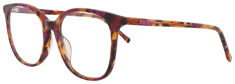 Kenzo Square Frame Acetate Optical Frames HavanaTransparent