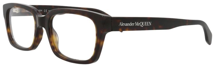 Alexander McQueen Square Frame Acetate Optical Frames HavanaTransparent