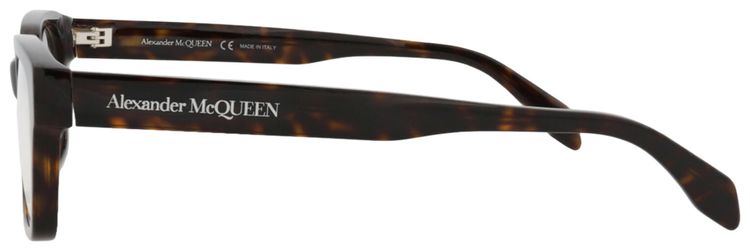 Alexander McQueen Square Frame Acetate Optical Frames HavanaTransparent