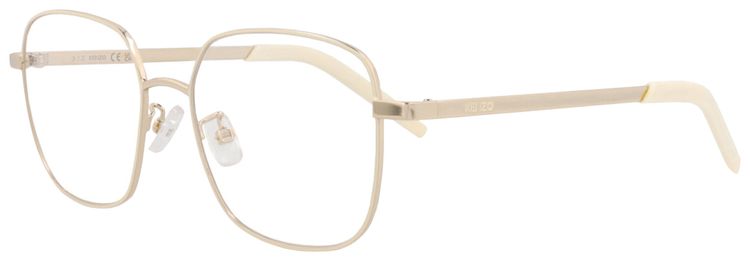 Kenzo Square Frame Metal Optical Frames WhiteTransparent