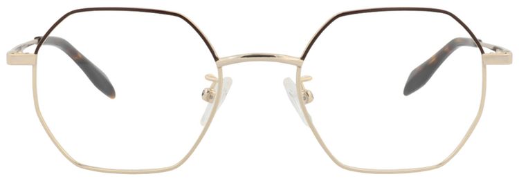 Alexander McQueen Round Frame Metal Optical Frames GoldTransparent