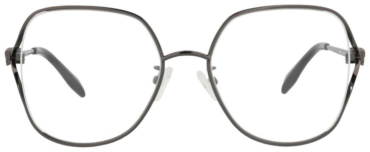 Alexander McQueen Square Frame Metal Optical Frames RutheniumTransparent