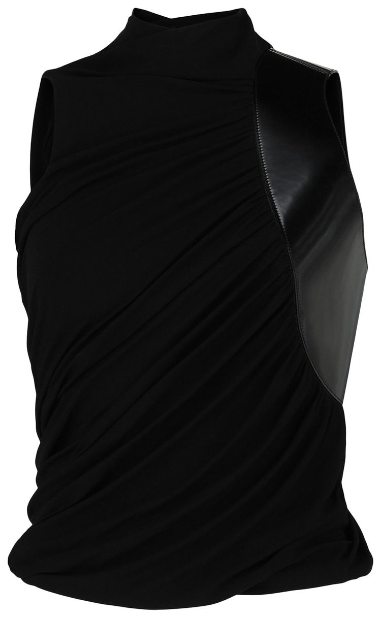 Ferragamo Panelled Draped Top Black