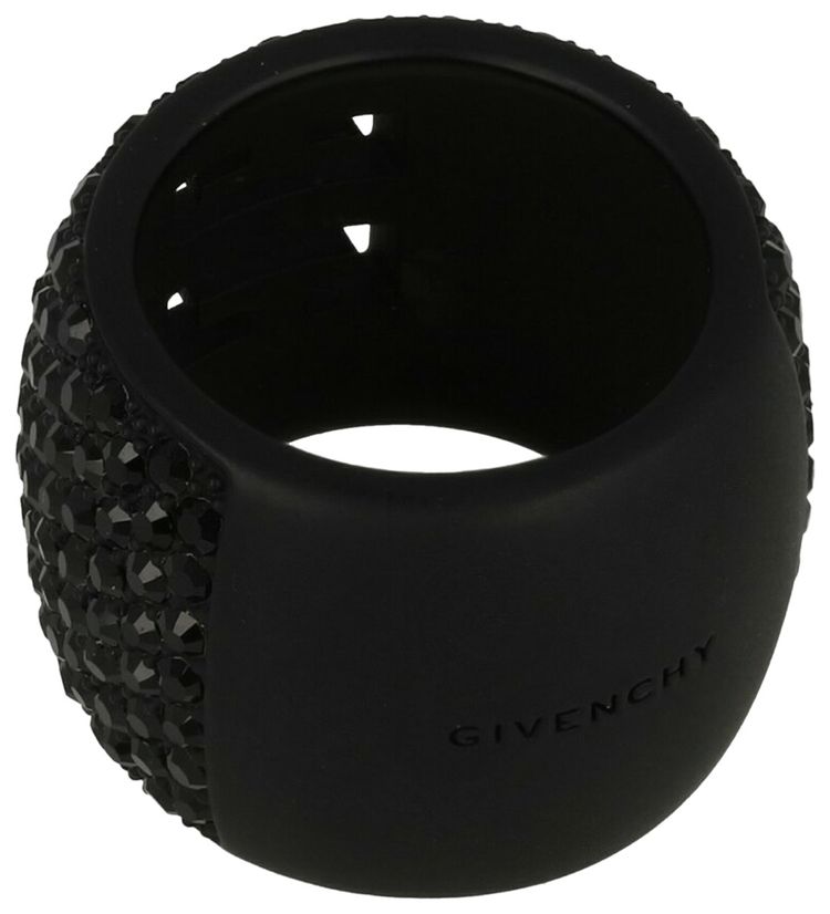 Givenchy 4G Ring In Metal With Crystals Black
