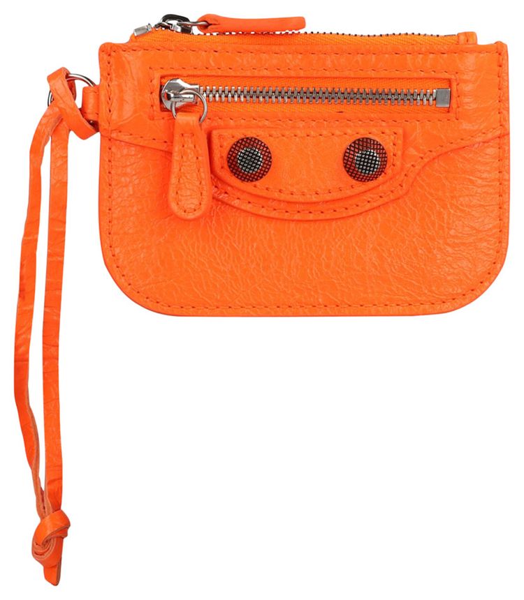 Balenciaga Le Cagole Leather Coin Purse Orange