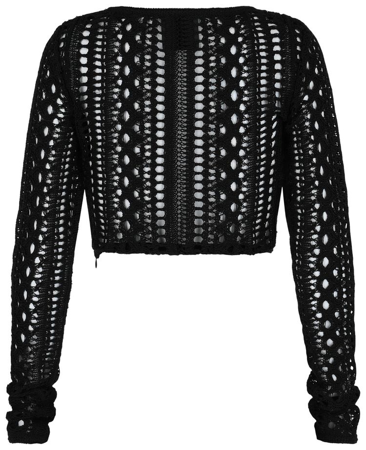 Givenchy Cropped Open Knit Straps Sweater Black