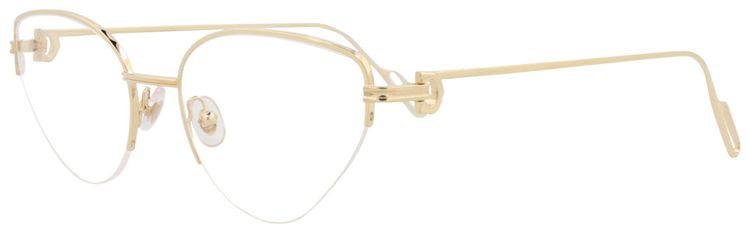 Cartier Cat Eye Frame Metal Optical Frames GoldTransparent