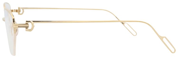 Cartier Cat Eye Frame Metal Optical Frames GoldTransparent