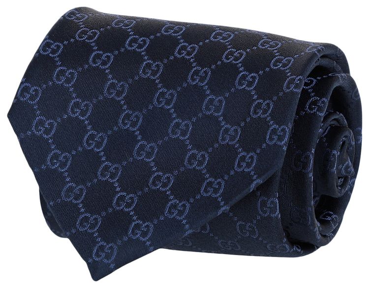 Gucci GG Supreme Silk Tie Blue