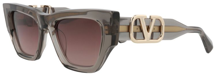 Valentino Cat Eye Frame Acetate Sunglasses GreyRose