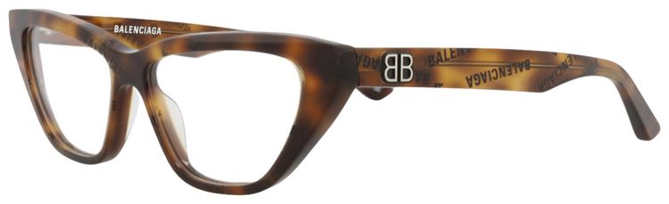 Balenciaga Cat Eye Frame Acetate Optical Frames HavanaTransparent