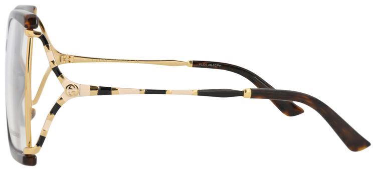 Gucci Square Frame Injection Optical Frames HavanaGoldTransparent