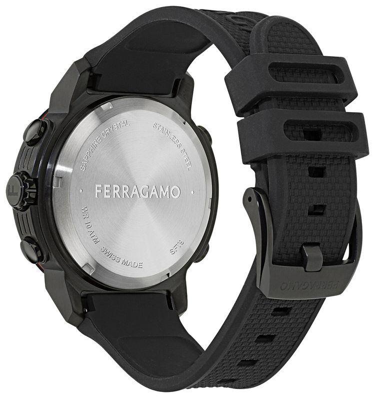 Ferragamo Sport Anadigit Silicone Watch Gun