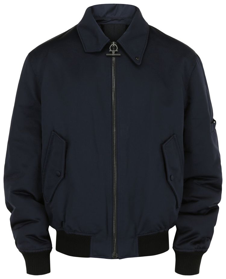 Ferragamo Gancini Padded Bomber Jacket Blue