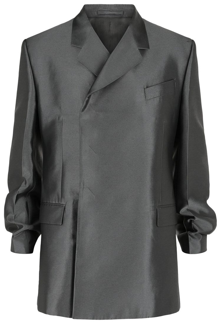 Ferragamo Double Breasted Jacket Dark Grey
