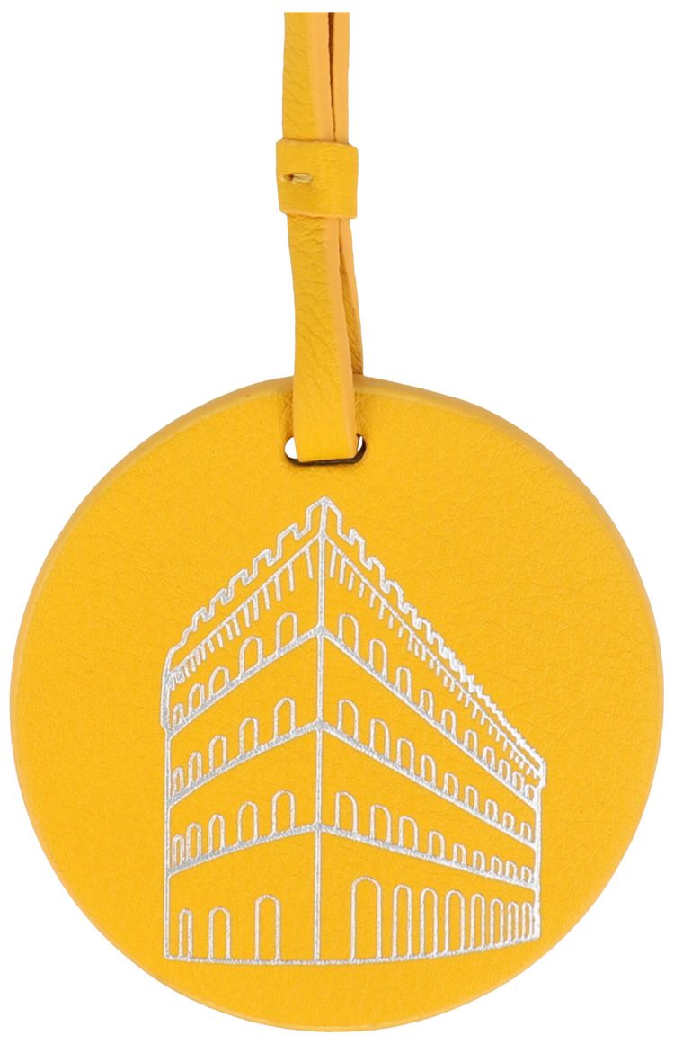 Ferragamo Embossed Palazzo Spini Feroni Leather Charm Light Yellow