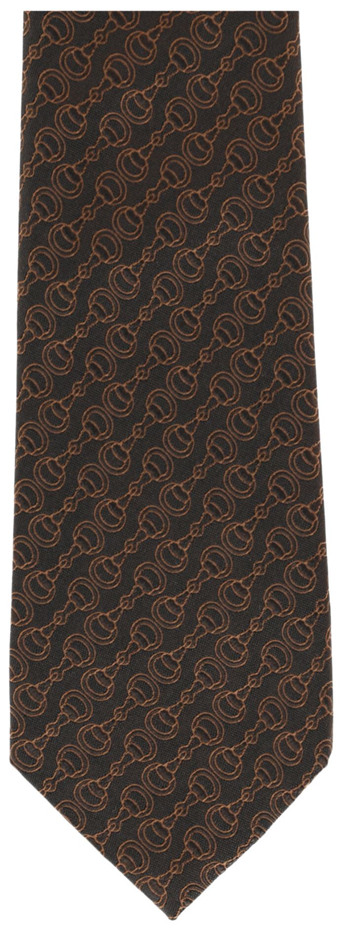 Gucci Silk Jacquard Tie Brown