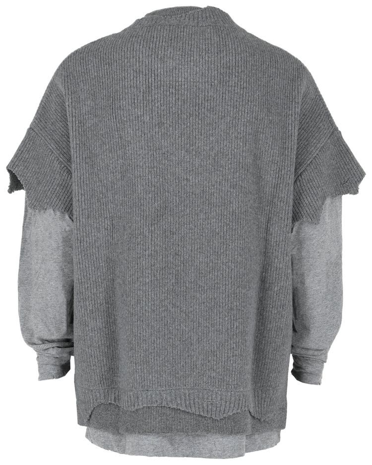 Givenchy Wool Cut And Layer Sweater Quartz Grey